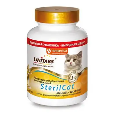 Unitabs SterilCat Витаминно-минеральный комплекс для кастрированных котов и стерилизованных кошек